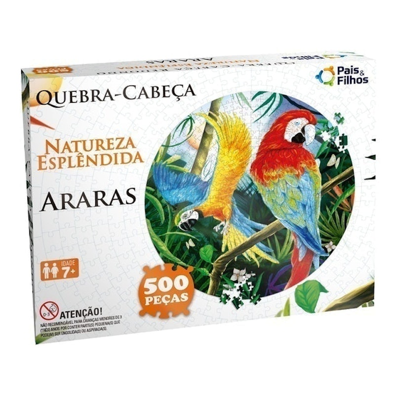 Quebra-Cabeça Redondo 500P Araras 1