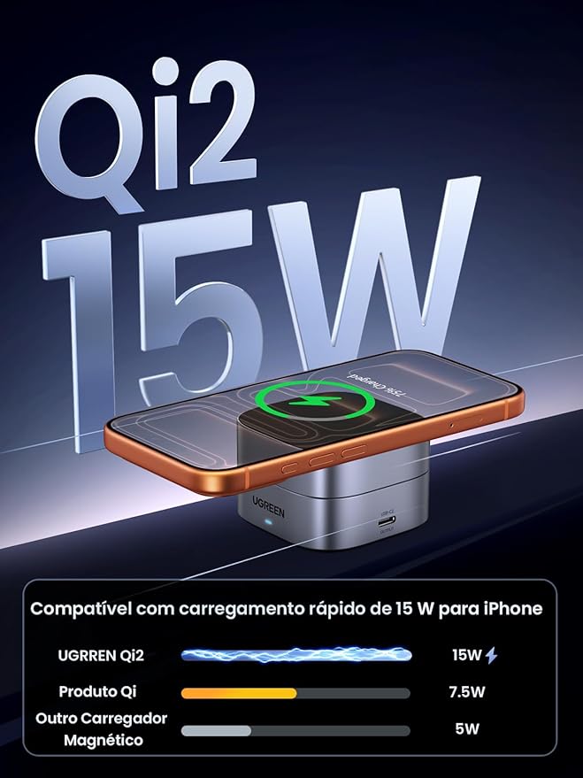Carregador Magnético sem Fio 2 em 1 2