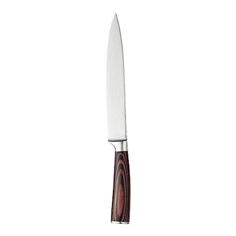 Faca Inox de Filetar Cabo Madeira Damascus 2