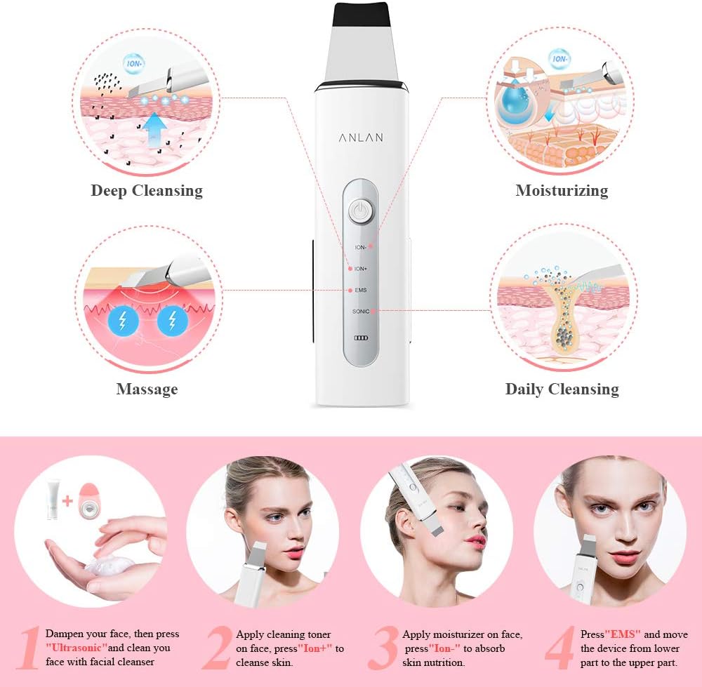 Anlan Ultrasonic Skin Scrubber 4 em 1 3