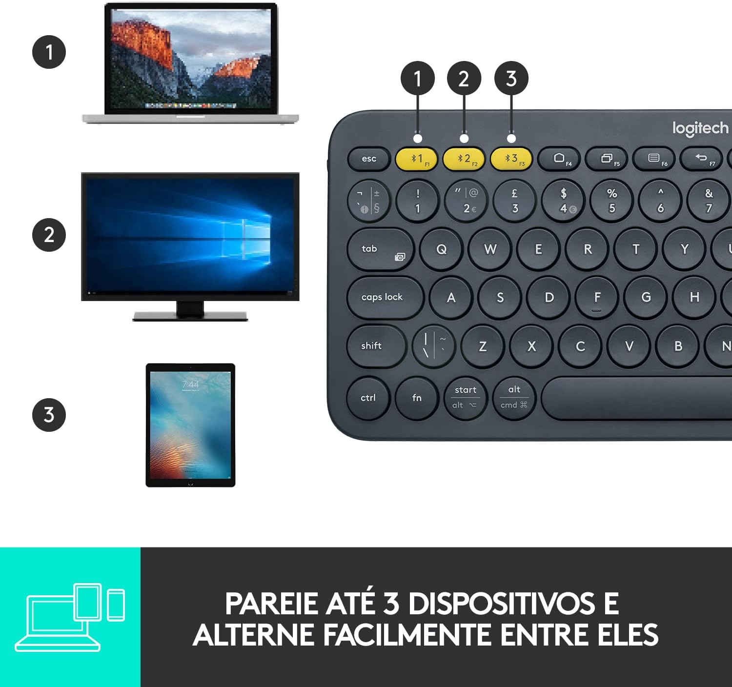 Teclado sem Fio Logitech K380 4