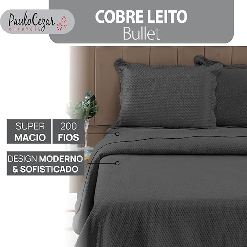 Cobre Leito Colcha Casal Queen Dupla Face 200 Fios Ultrasonic 3