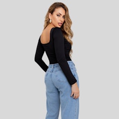 Blusa Decote Costas Suplex Manga Longa
