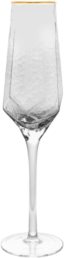 Conjunto 2 Taças de Champagne Taj com Fio de Ouro 3