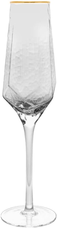 Conjunto 2 Taças de Champagne Taj com Fio de Ouro 3