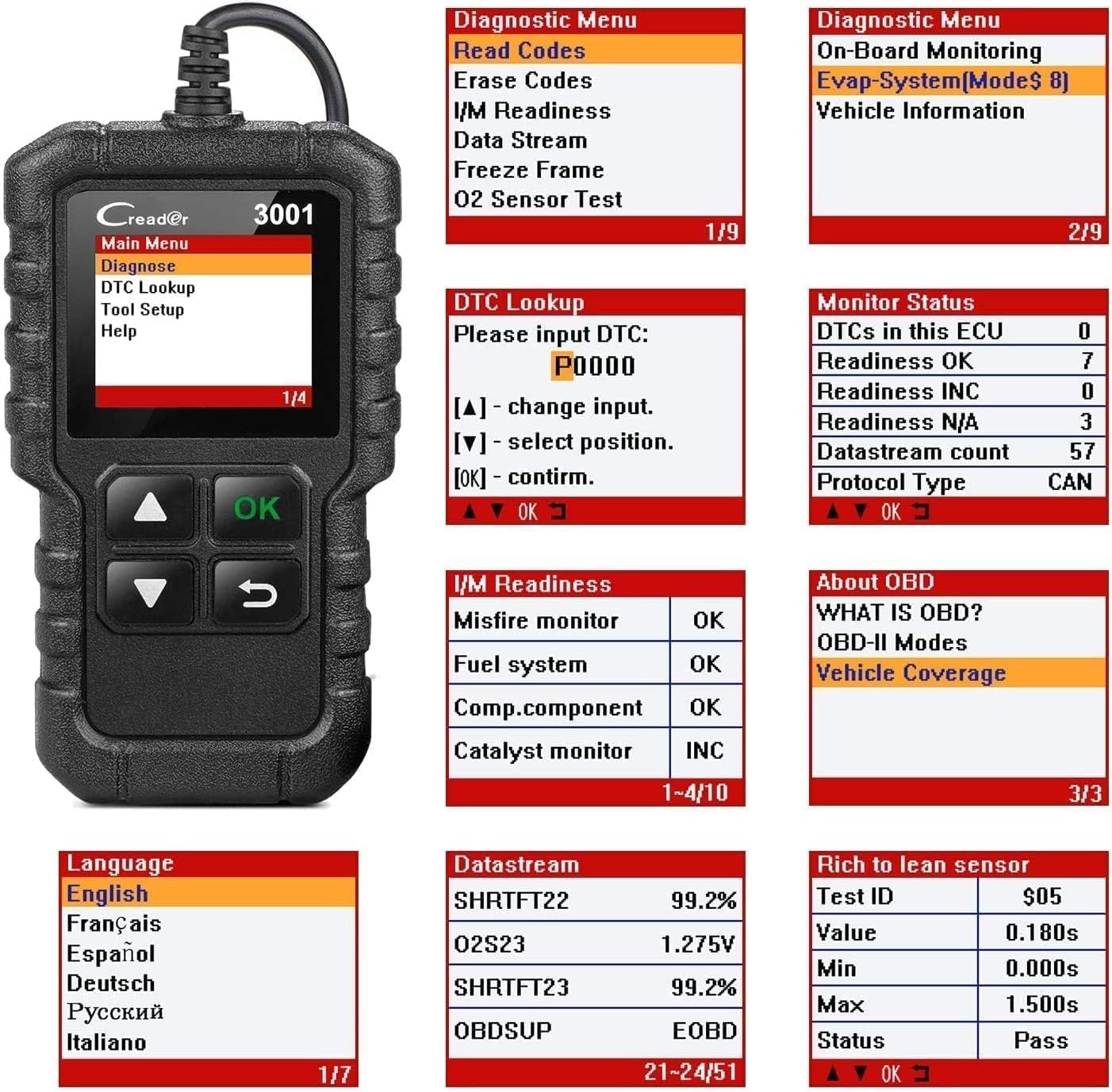 Scaner Automotivo Launch Creader 3001 4