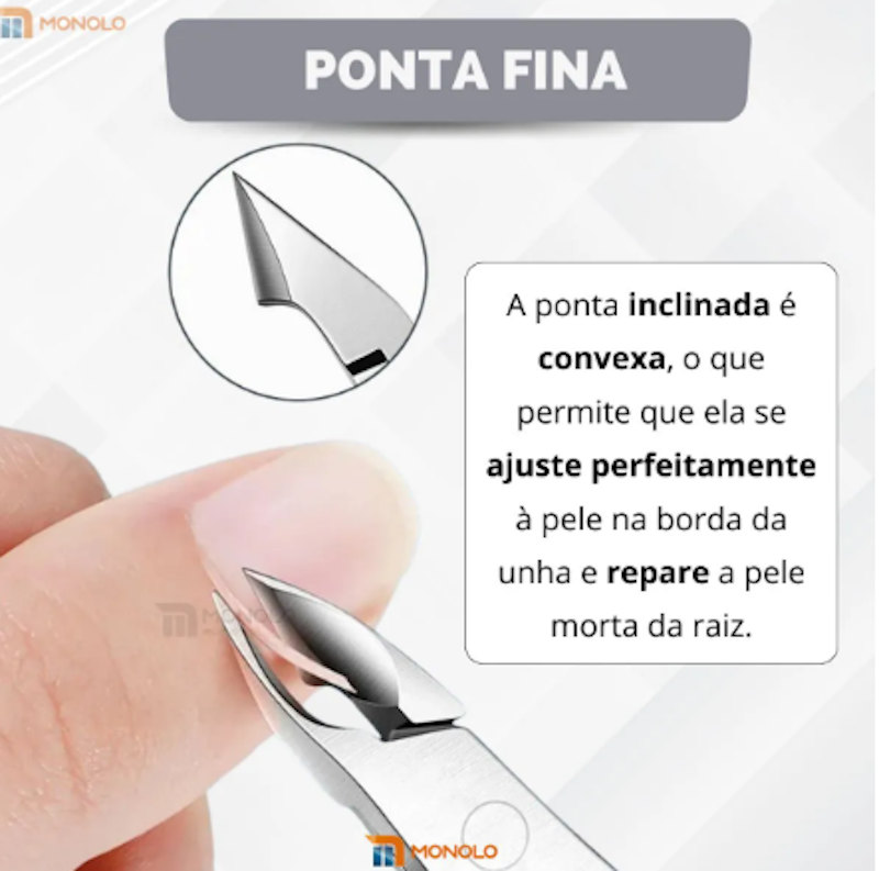 Kit Alicate Cutícula + Palito + Espátula 4