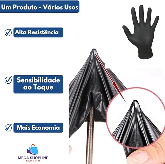 Luva Nitrílica Preta 3