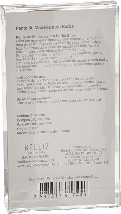 Pente de Madeira para Barba Enox 3
