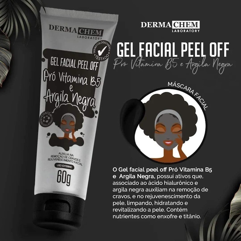 Gel Facial Peel Off Pró Vitamina B5 e Argila Negra 2