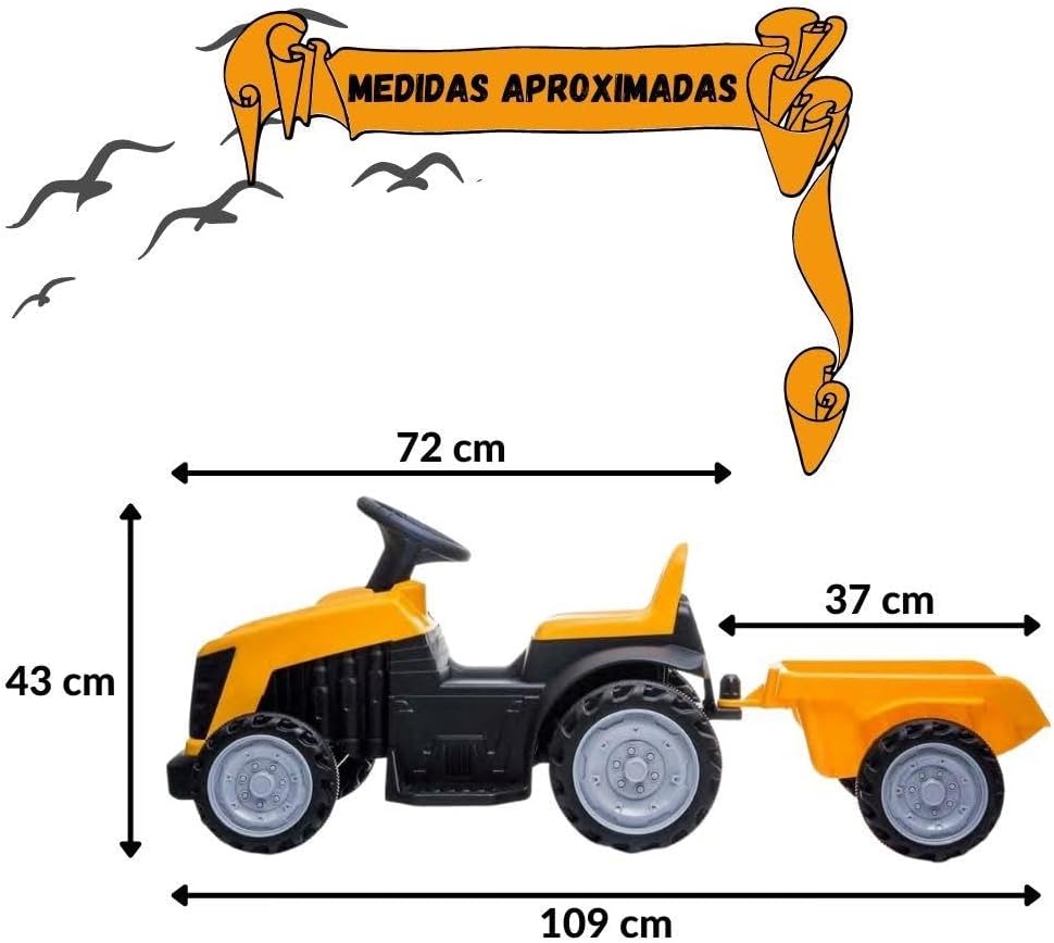 Carro Elétrico Trator Amarelo Bang Toys 4