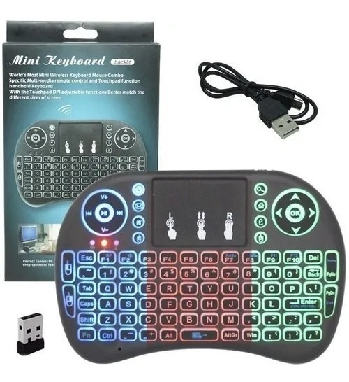 Mini Teclado Universal Inteligente para TV Smart e Console de Jogos Backlit 4