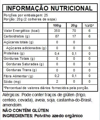 Polvilho Azedo Orgânico OSM 500 g 2