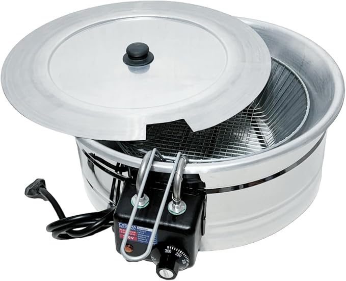 Fritadeira Elétrica Industrial Tacho Redondo 10 L com Tampa 1