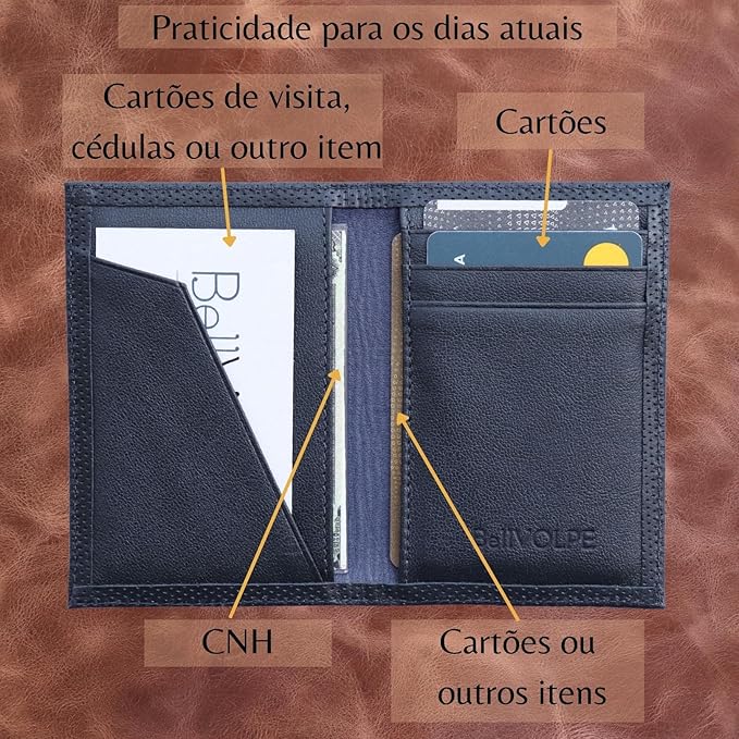 Carteira Masculina Slim Mini Cor Preto 2