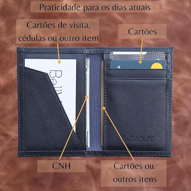 Carteira Masculina Slim Mini Cor Preto 2