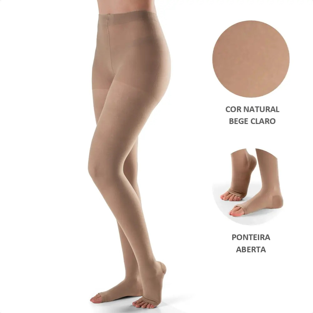 Meia de Compressão Feminina Meia Calça Média 18-21 mmHg sem Ponteira 2