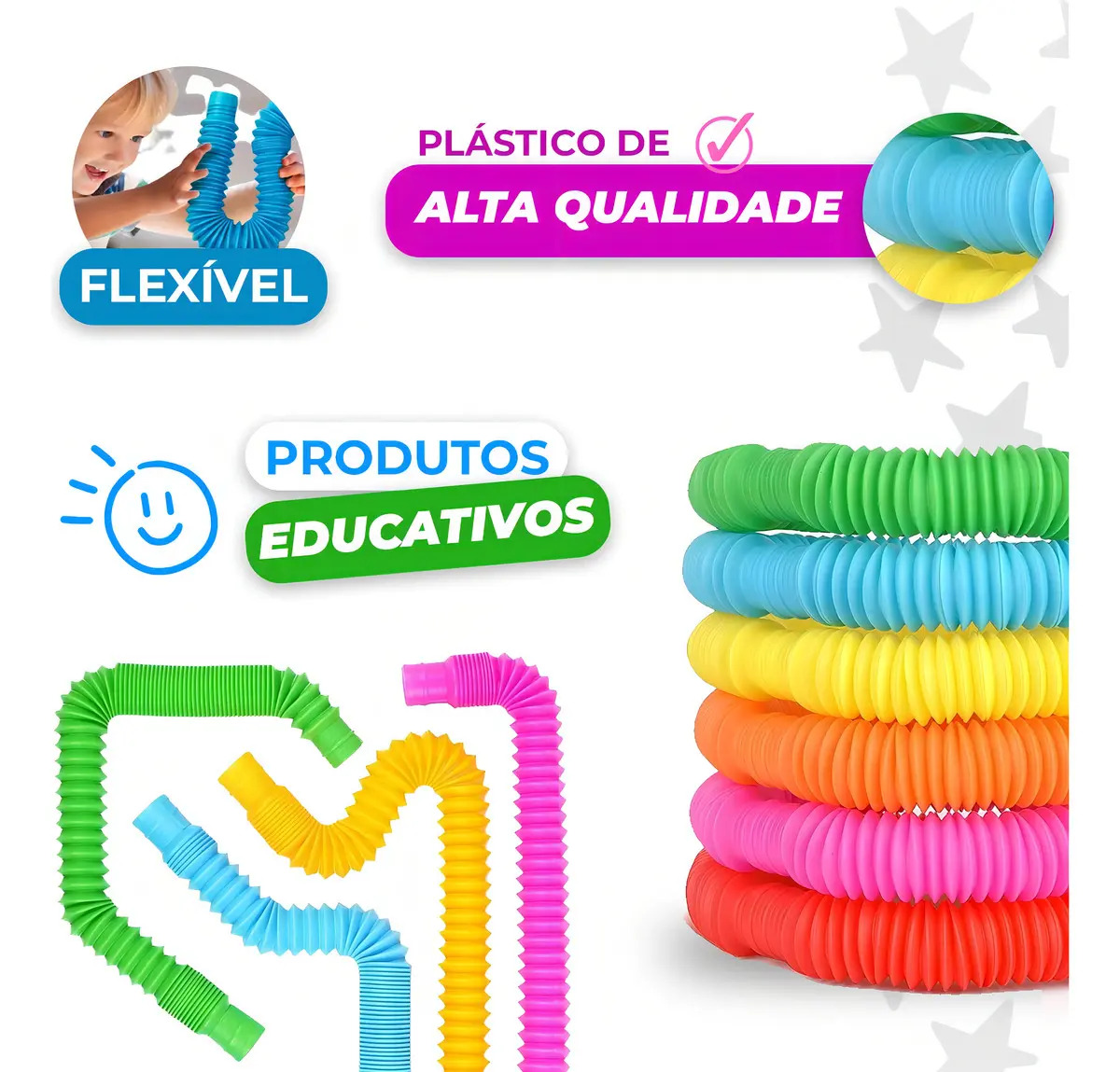 6 Poptube Tubo Fidget Tube Toys 5
