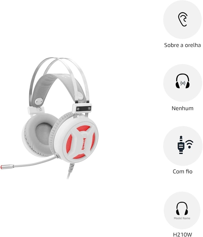 Headset Redragon Minos Lunar White 2
