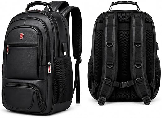 Mochila Masculina Couro Antifurto Grande 50 L USB Notebook 17" Executiva 1