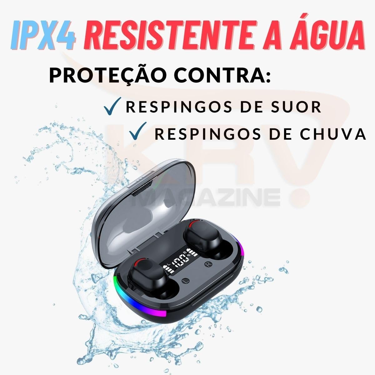 Fone de Ouvido Sem Fio Bluetooth 5.1 3