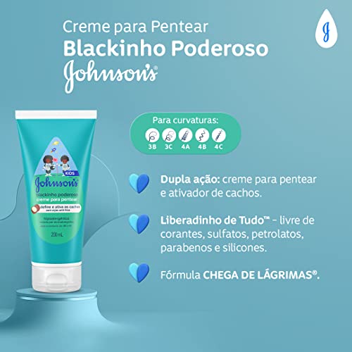 Johnson's Baby Creme para Pentear Infantil Cabelos Crespos Blackinho Poderoso 3