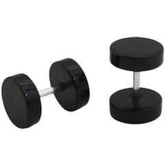 Brinco Masculino Falso Alargador de Aço Inox