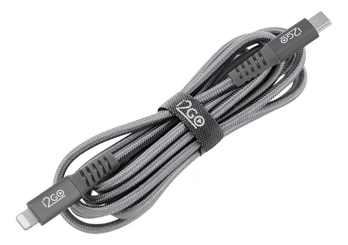 Cabo iPhone/Lightning + USB-C i2GO Certificado MFi 2 m 3 A Nylon Trançado Chumbo i2GO PRO 4
