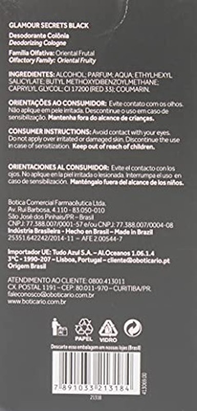 Glamour Secrets Black Desodorante Colônia 3
