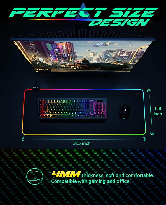Mouse Pad para Jogos RGB UtechSmart 4