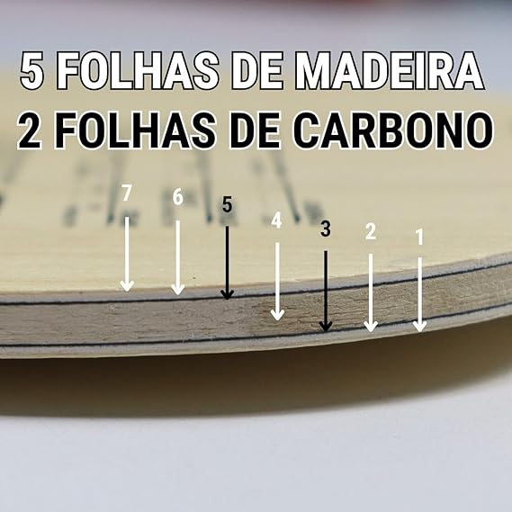 Raquete Tênis de Mesa T5000 Profissional Carbono  2