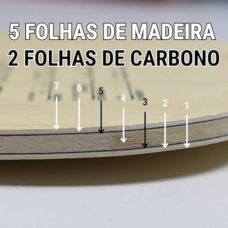 Raquete Tênis de Mesa T5000 Profissional Carbono 2