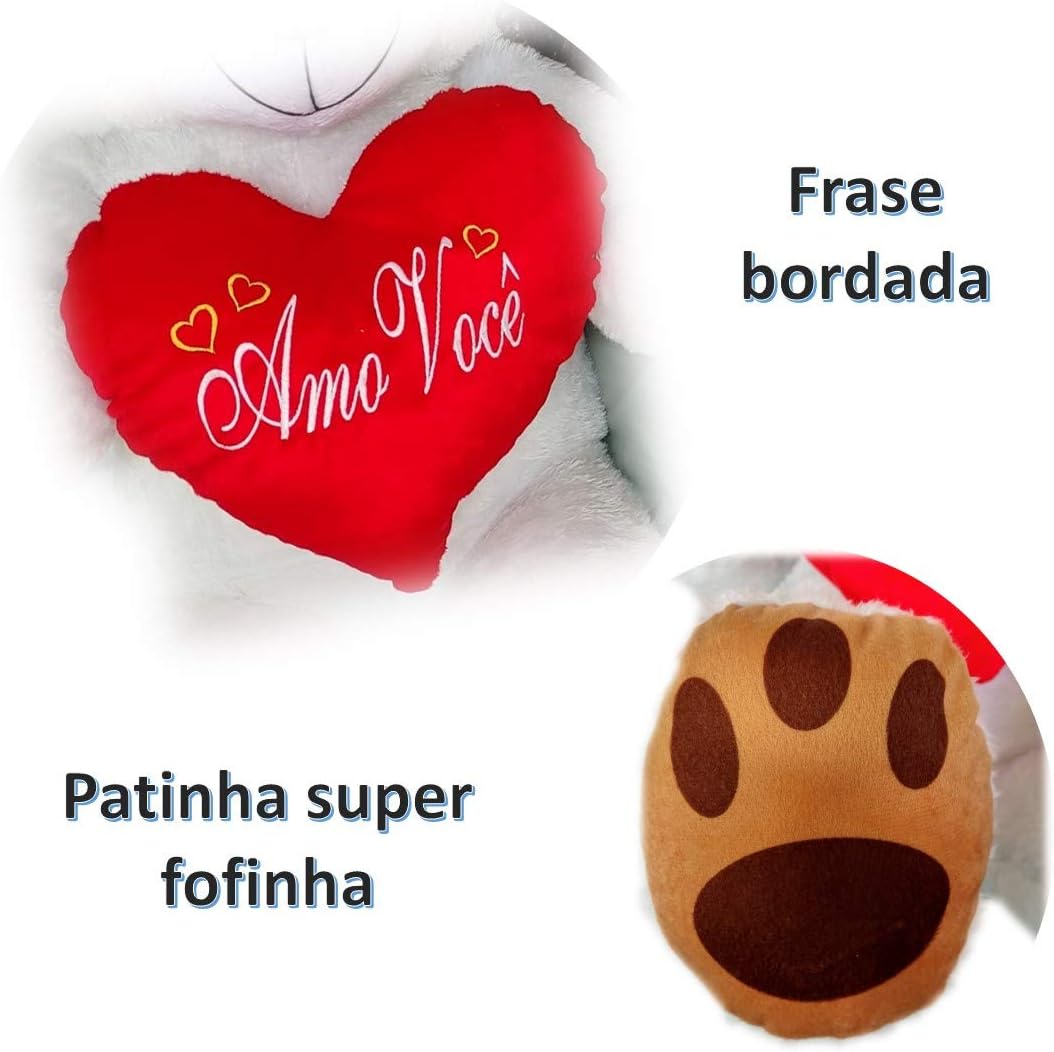 Urso de Pelúcia Gigante com Almofada de Coração Amo Você 3