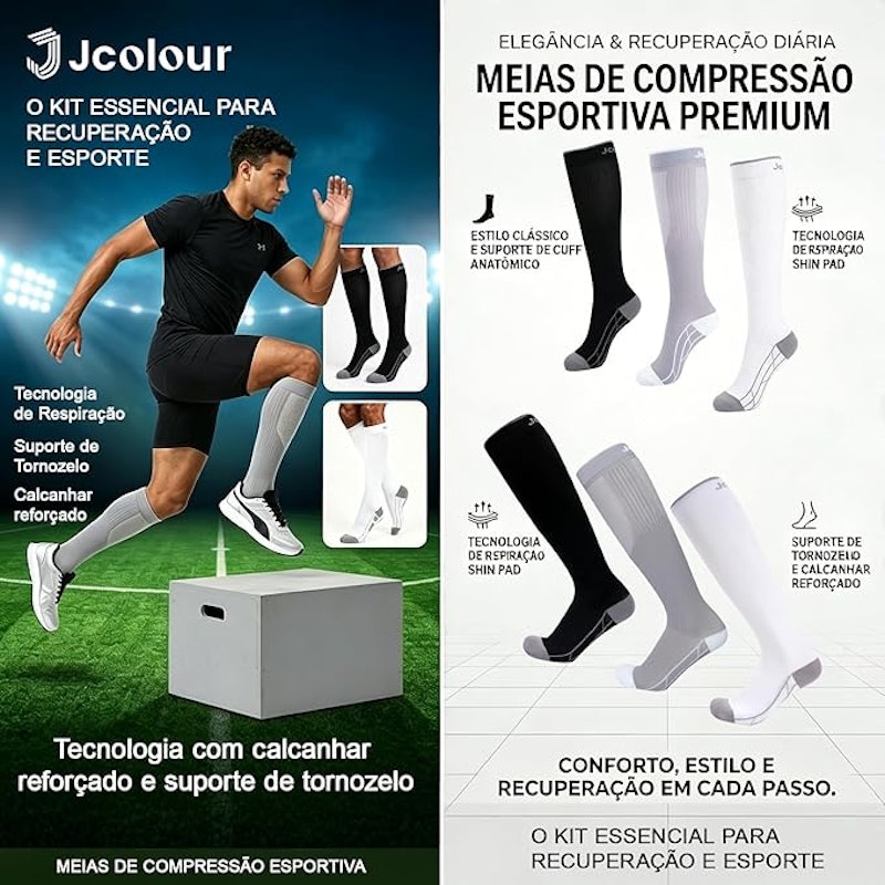 Meia de Compressão Cano Longo 15-30 mmHg J Colour 4