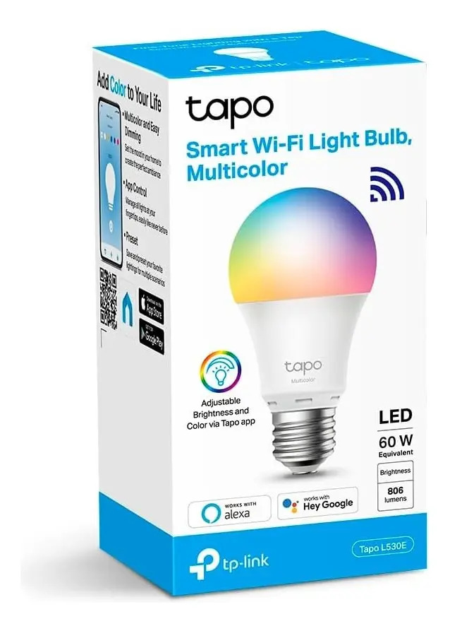 Lâmpada inteligente Wi-Fi Multicolorida 806 lumens 8,7 W 3