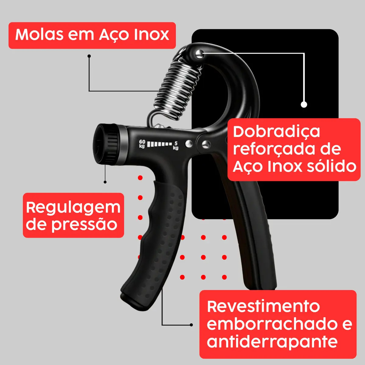 Hand Grip com Mola Ajustável 5 a 60 Kg 3