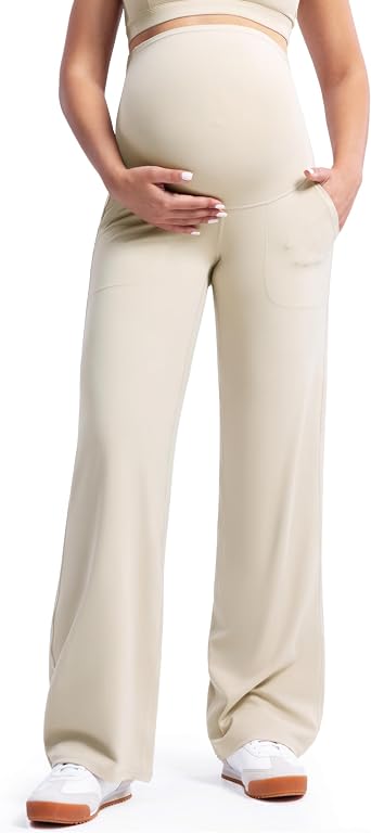 Poshdivah Calça de Moletom Feminina Creamluxe para Gestantes 1