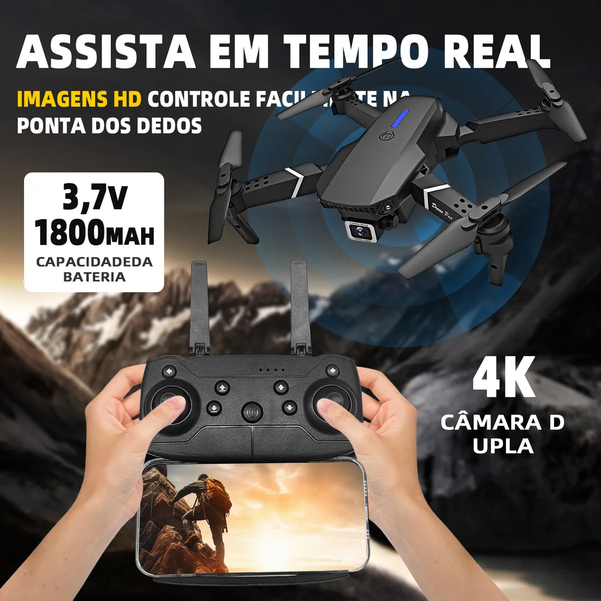 Drone com Câmera Drone Profissional 1080p HD 4K 5