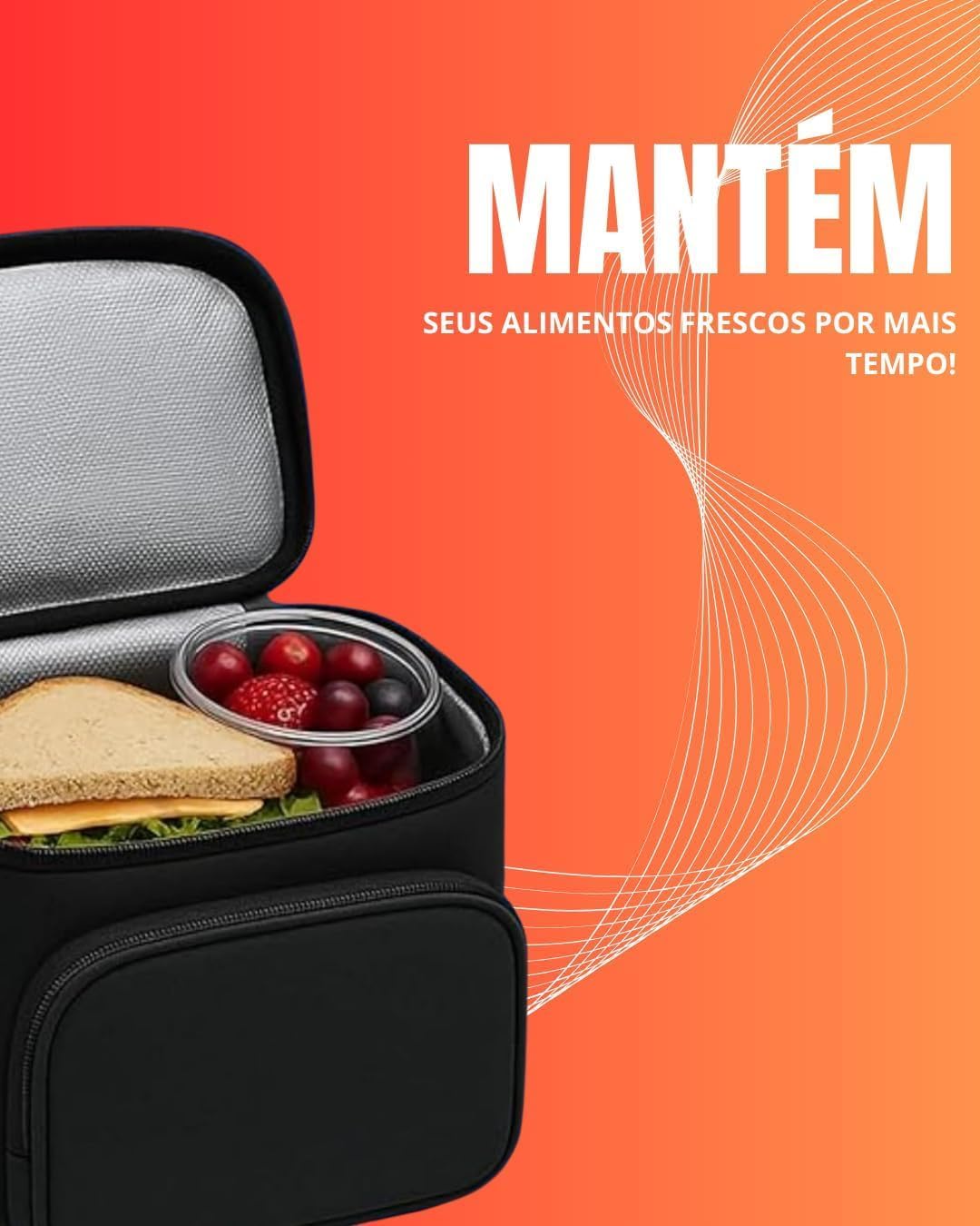 Bolsa Térmica Lancheira Marmita Térmica com Alça 4