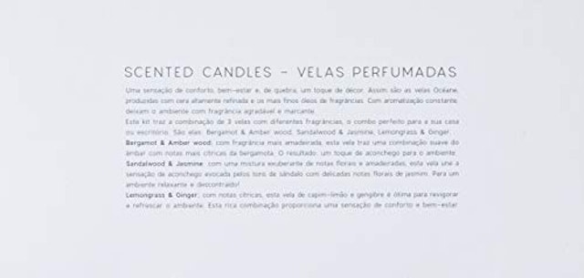 Kit com 3 Velas Scented Candle Set 4