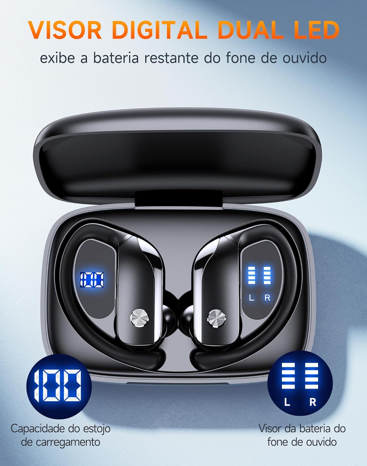Fones de Ouvido sem Fio Bluetooth 96 Horas Hrich 4