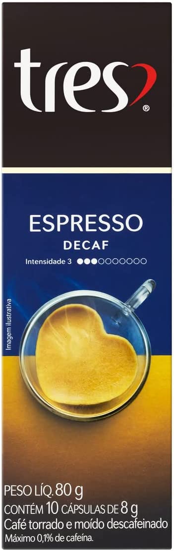 Cápsula de Café Espresso Descafeinado TRES 3 Corações 1