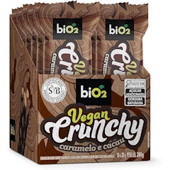 Barra de Cereais Sabor Caramelo e Cacau biO2 Vegan Crunchy