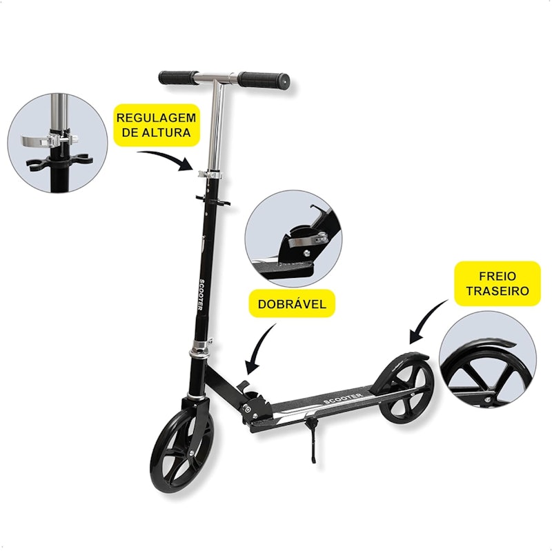 Patinete Dobrável Ajustável em Metal Spark BR 2