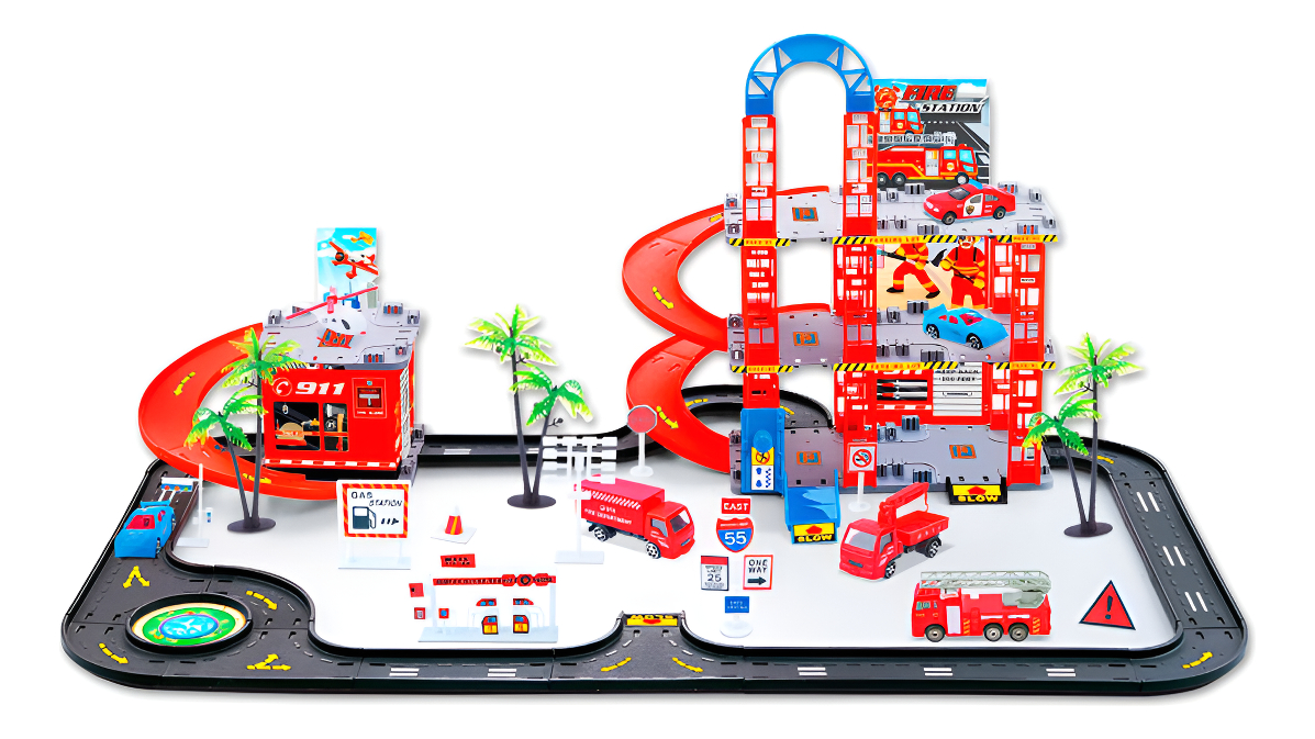 Pista Carrinhos Auto Posto com Plataforma 1