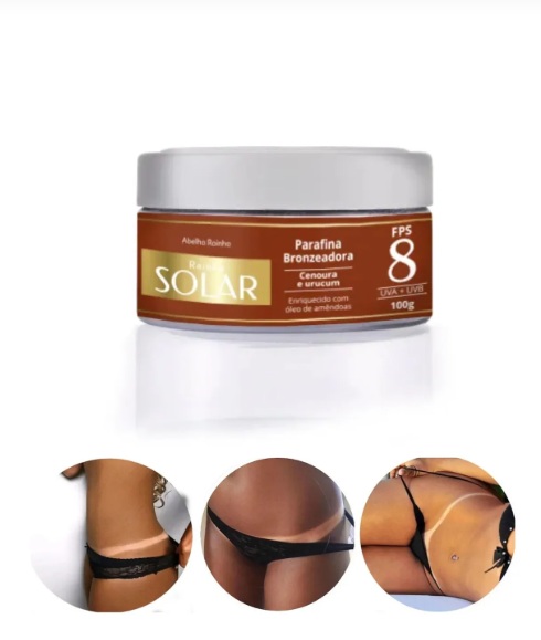 Rainha Solar FPS 8 Parafina Bronzeadora Cenoura e Urucum 2