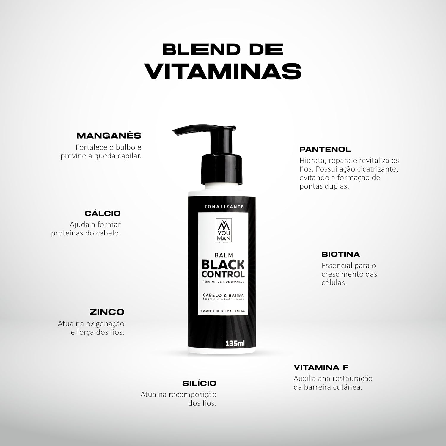 Balm Escurecedor Black Control Cabelo e Barba 5