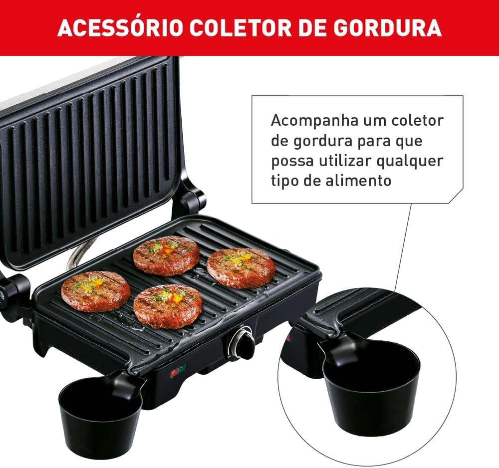 Grill Arno Dual Inox com Abertura de 180° 5