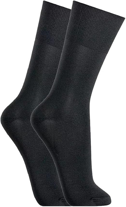 Kit 12 Pares Meia Social Microfibra Fina Masculina S1-39/44 - Preta 1