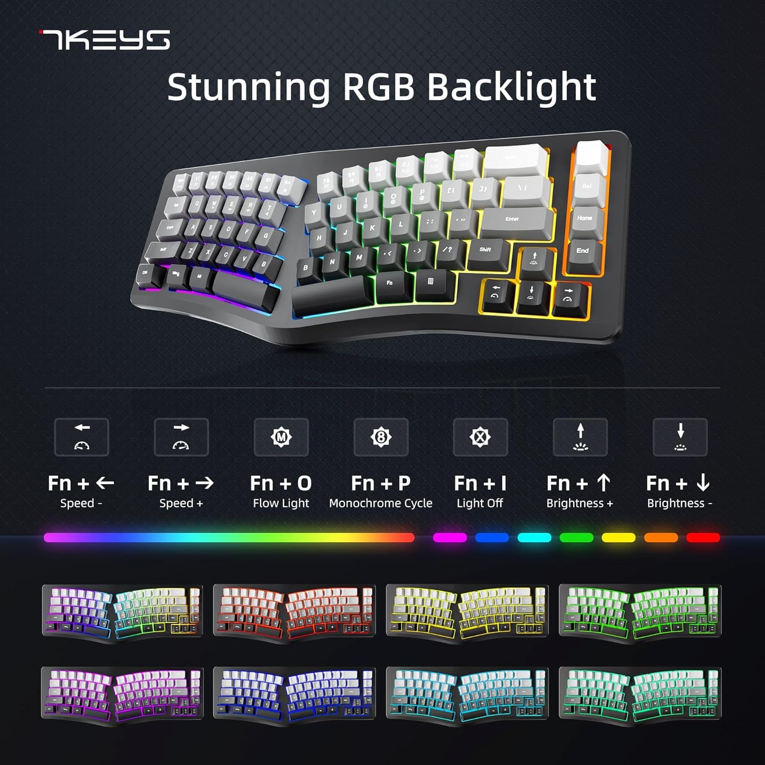 Teclado Ergonômico com Fio Mini Teclado Dividido Compacto 3
